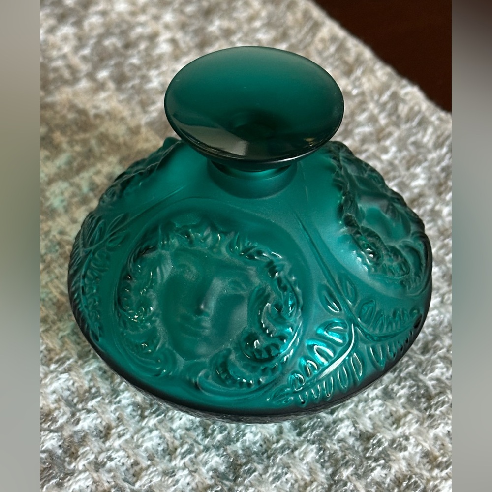 Lalique Turquoise Green "Psyche" Crystal Perfume Bottle France